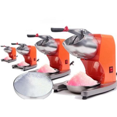 Ice Shaver Electric Stainless Steel Ice Crusher Slicer Machine Commercial Orange