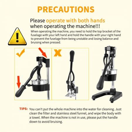 2X Commercial Manual Juicer Hand Press Juice Extractor Squeezer Orange Citrus White