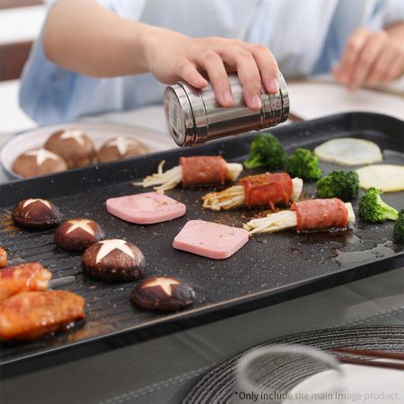 48cm Electric BBQ Grill Teppanyaki Tough Non-stick Surface Hot Plate Kitchen 3-5 Person