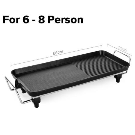 68cm Electric BBQ Grill Teppanyaki Tough Non-stick Surface Hot Plate Kitchen 6-8 Person