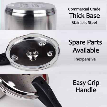 5L Commercial Grade Stainless Steel Pressure Cooker With Seal