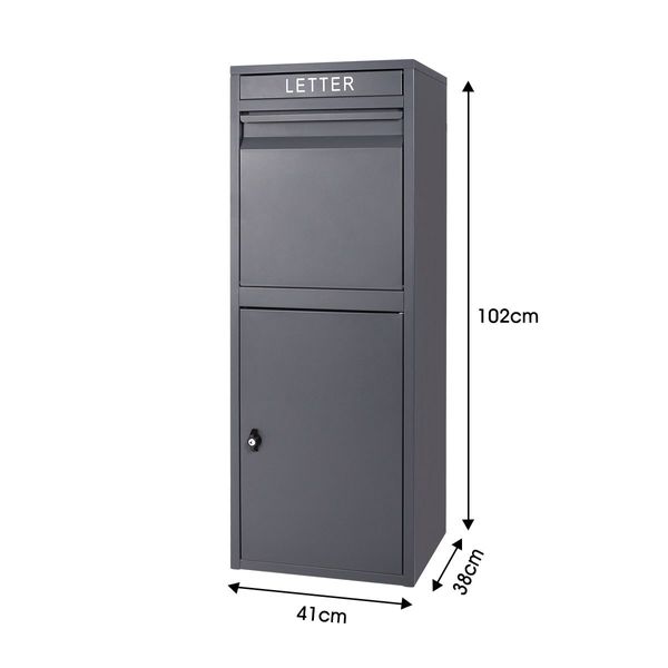 Freestanding Letterbox Weatherproof Postbox Delivery Mailbox Drop Box