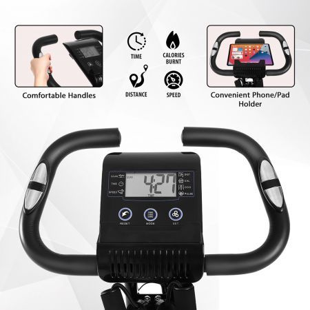 Genki Folding Exercise Spin X-Bike Magnetic Indoor Cycling Upright Recumbent Bicycle 100 Levels LCD App Bluetooth