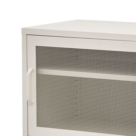 ArtissIn Buffet Sideboard Mesh Door Cabinet - DOUBLE White