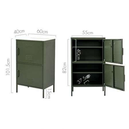 ArtissIn Buffet Sideboard Metal Cabinet - DOUBLE Green