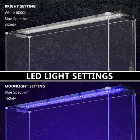 18W Set 2 Aquarium Blue White LED Light for Tank 75-95cm