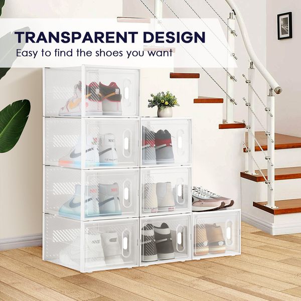 36PCS Shoe Storage Box Sneaker Display Case Clear Plastic Boxes Extra Large Stackable Organiser x3