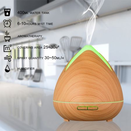 PureSpa Ultrasonic Diffuser  - Light Wood