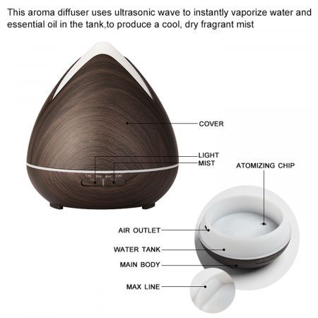 PureSpa Ultrasonic Diffuser  - Dark Wood