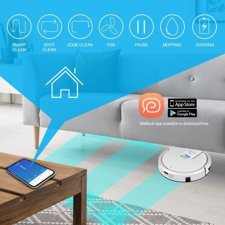 My Genie Gmax Wi-Fi Robotic Vacuum Cleaner - White