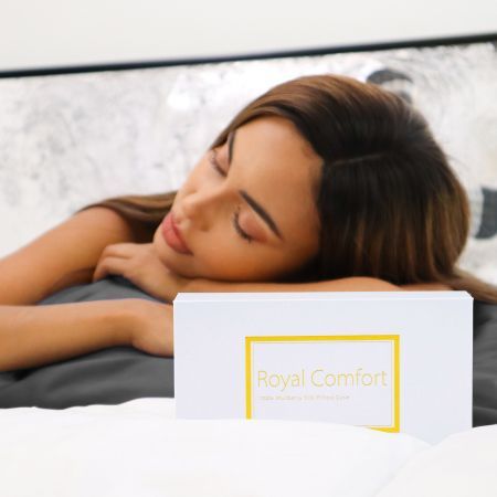 Pure Silk Pillow Case by Royal Comfort-Charcoal