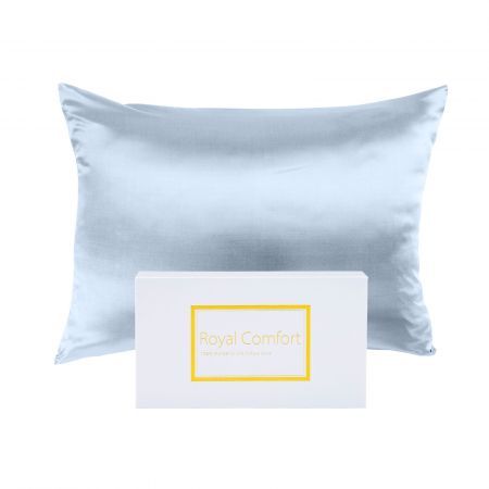 SILK PILLOW CASE TWIN PACK - SIZE: 51X76CM - Soft Blue