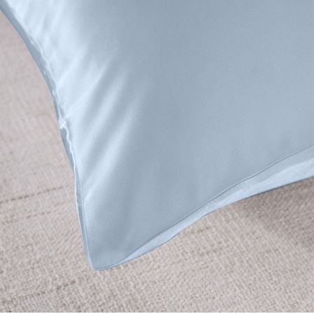 SILK PILLOW CASE TWIN PACK - SIZE: 51X76CM - Soft Blue