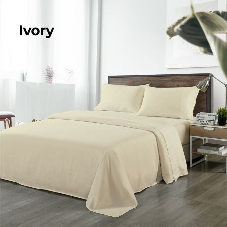 Royal Comfort Blended Bamboo Sheet Set Dark Ivory - Double