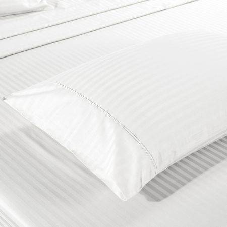 KENSINGTON 1200TC COTTON SHEET SET IN STRIPE-KING - WHITE