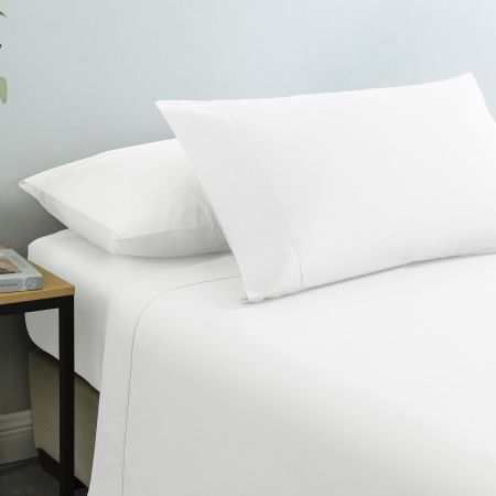 Royal Comfort Vintage Washed 100 % Cotton Sheet Set Single - White