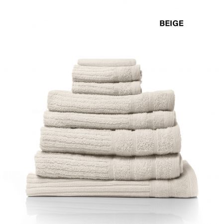 Royal Comfort Eden Egyptian Cotton 600 GSM 8 Piece Towel Pack Beige