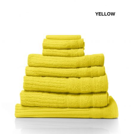 Royal Comfort Eden Egyptian Cotton 600 GSM 8 Piece Towel Pack Yellow