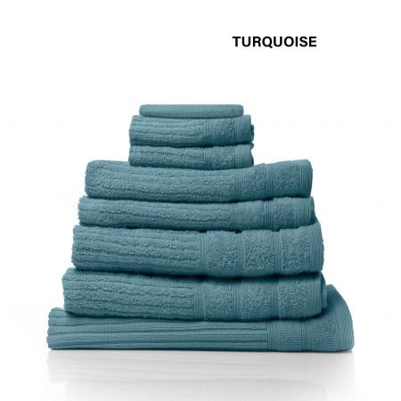 Royal Comfort Eden Egyptian Cotton 600 GSM 8 Piece Towel Pack Turquoise