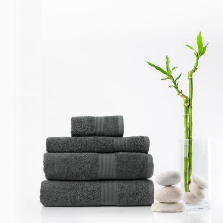 Royal Comfort Cotton Bamboo Towel 4pc Set - Granite