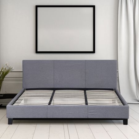 Milano Sienna Luxury Bed with Headboard (Model 2) - Grey No.28 - Queen