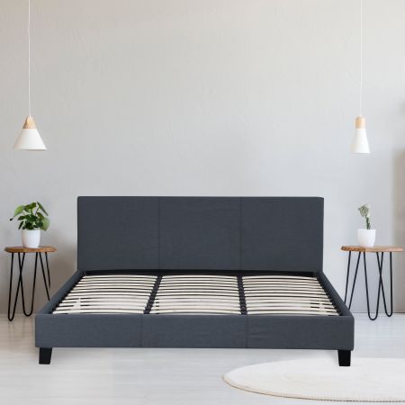 Milano Sienna Luxury Bed with Headboard (Model 2) - Charcoal No.35 - King