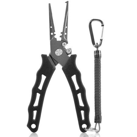 Fishing Pliers Hook Removers Split Ring Line Cutters Fishing Multi Tools With Sheath And Lanyard