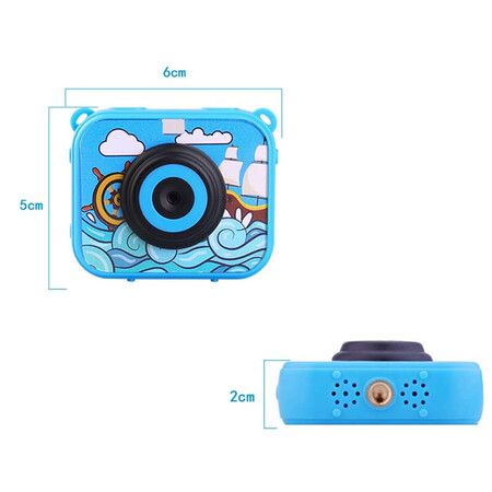 Kids Action Camera Waterproof Anti-Shake Action Video Recorder for Children (Blue)