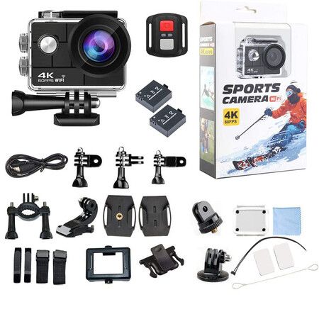 4K Ultra HD 24MP Sports Digital Cam with Waterproof Case and Mount Accessories