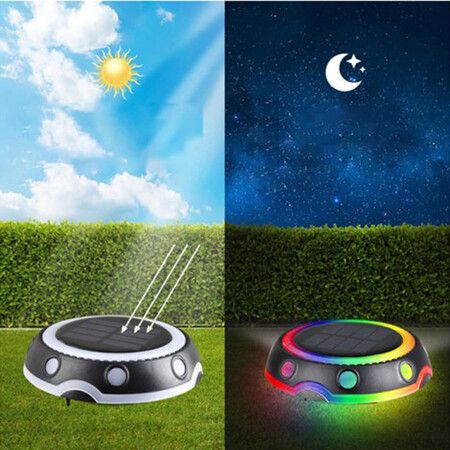 Solar Underground Light 8LED Outdoor Garden Lawn Path Colorful Floor Decking Lamp