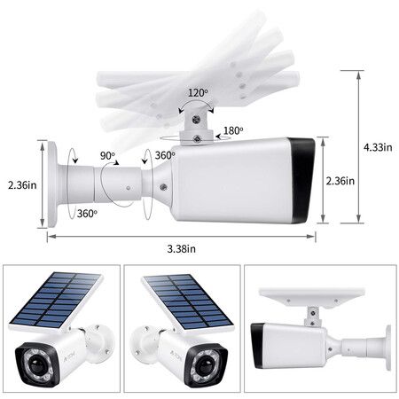 Fake Surveillance Camera Dummy Cctv Security Bullet Camera Solar Battery LED Light Sensor Outdoor