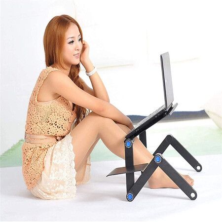 Portable Adjustable Foldable Laptop Holder Notebook Desks PC Table Vented Stand