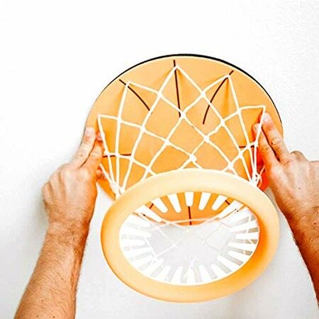 Mini Ceiling Basketball Toy Game Indoor Basketball Hoop for Kids(Includes Basketball Net Backboard and Mini Basketball)