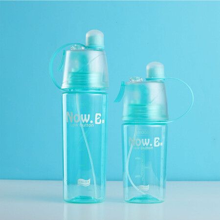 Portable Water Spray Cup 600ml, Solid Plastic Bottle For Summer Sports