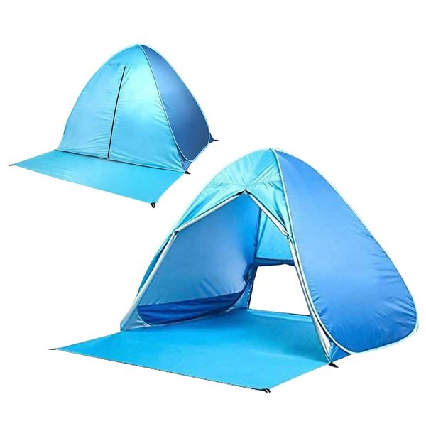 UPF 50+ Easy pop up Beach Tent Portable Sun Shade Sport Shelter Camping Shelter Beach Umbrella for Outdoors with Carry Bag Color Blue