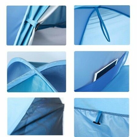 UPF 50+ Easy pop up Beach Tent Portable Sun Shade Sport Shelter Camping Shelter Beach Umbrella for Outdoors with Carry Bag Color Blue