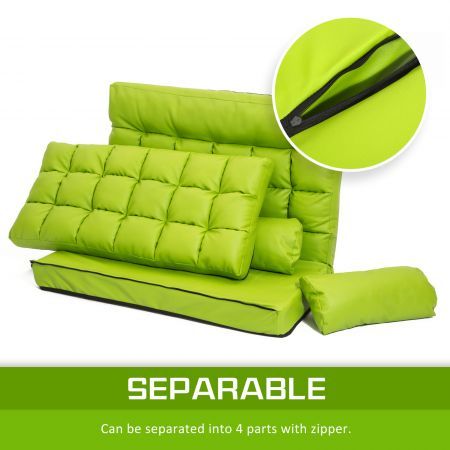 Lounge Couch Sofa Bed Double Seat Leather GEMINI GREEN