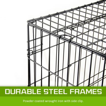 Wire Dog Cage Foldable Crate Kennel 48in with Tray