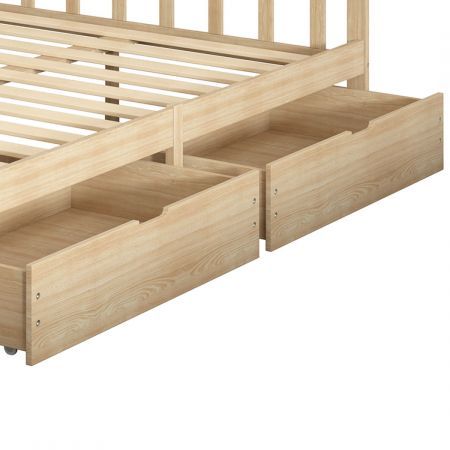 Levede 2x Bed Frame Storage Drawers Wooden Timber Trundle For Bed Frame Base