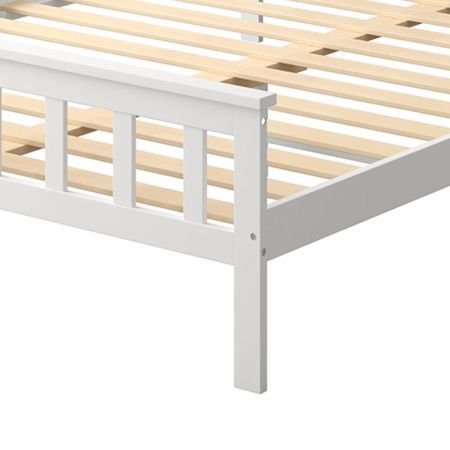 Levede Wooden Bed Frame Queen Size Mattress Base Solid Timber Pine Wood White