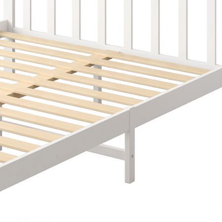 Levede Wooden Bed Frame Queen Size Mattress Base Solid Timber Pine Wood White