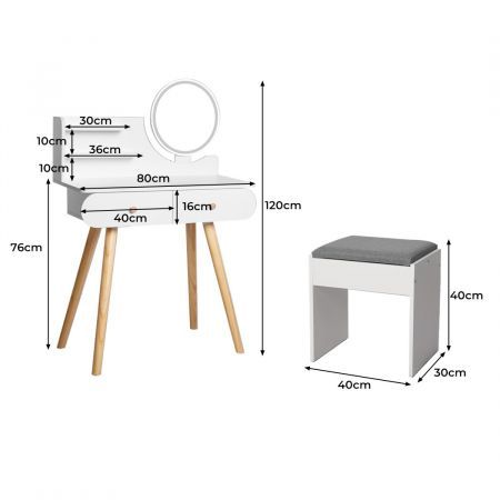 Dressing Table Stool LED Mirror