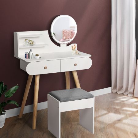 Dressing Table Stool LED Mirror