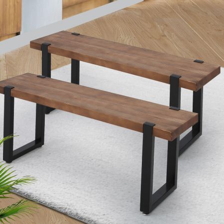 Levede 2x Dining Chairs Bench Chair Seat Wooden Kitchen Outdoor Garden Patio Chair