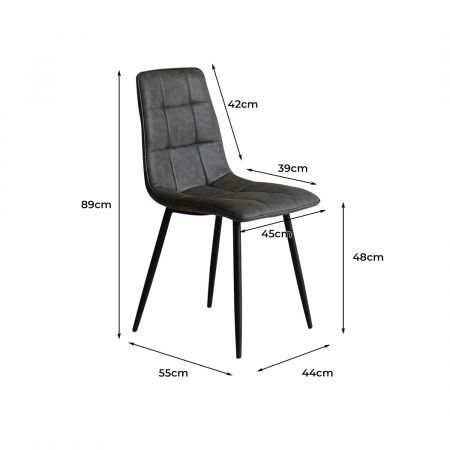 Levede 4x Dining Chairs Kitchen Table Chair Lounge Room Padded Seat PU Leather