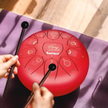 Steel Tongue Drum 10??? 11 Notes Handpan And Bag Mallet Christmas Gifts Red