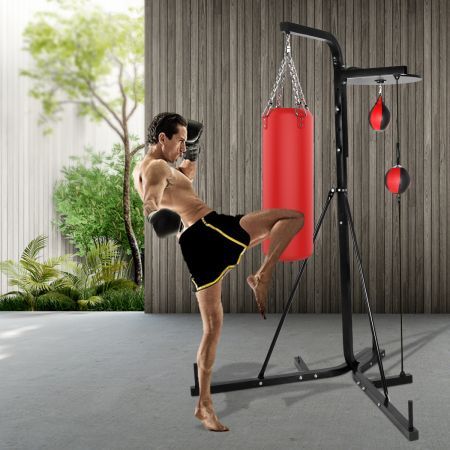 Centra Punching Bag Stand 3 Station Boxing Frame Sports Home Gym Training 227cm