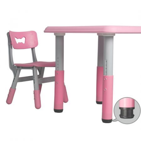 BoPeep Kids Table and Chairs Children Furniture Toys Play Study Desk Set Pink