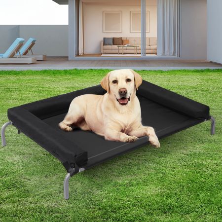 PaWz Elevated Pet Bed Dog Puppy Cat Trampoline Hammock Raised Heavy Duty Black M