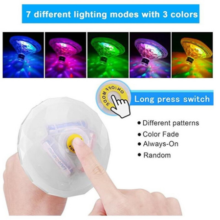 Floating Underwater Light RGB Pool Accessories Led Spa Submersible Pool Lights Waterproof  Lamp Led Float Pool Lamp Battery Lamp 2pcs